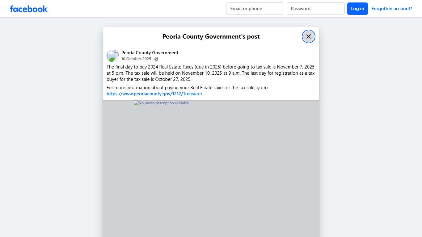 The final day to pay 2024 Real... - Peoria County Government | Facebook