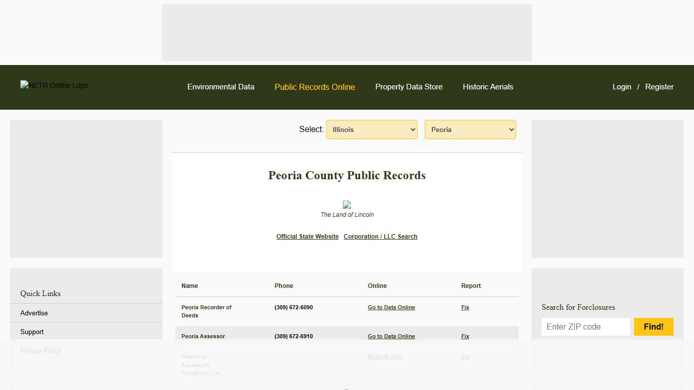 NETR Online • Peoria • Peoria Public Records, Search Peoria Records, Peoria Property Tax, Illinois Property Search, Illinois Assessor
