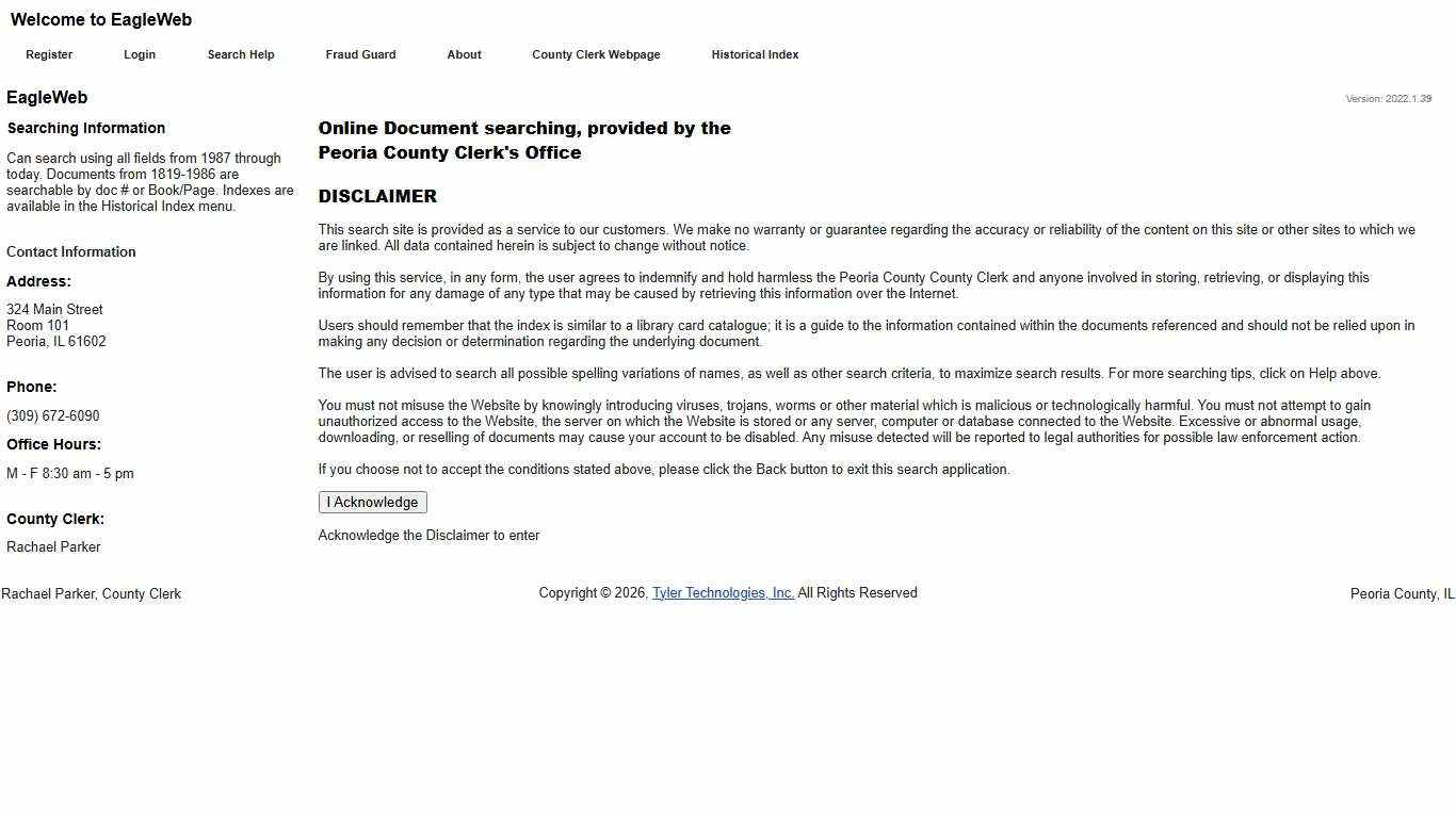 Peoria County - Disclaimer