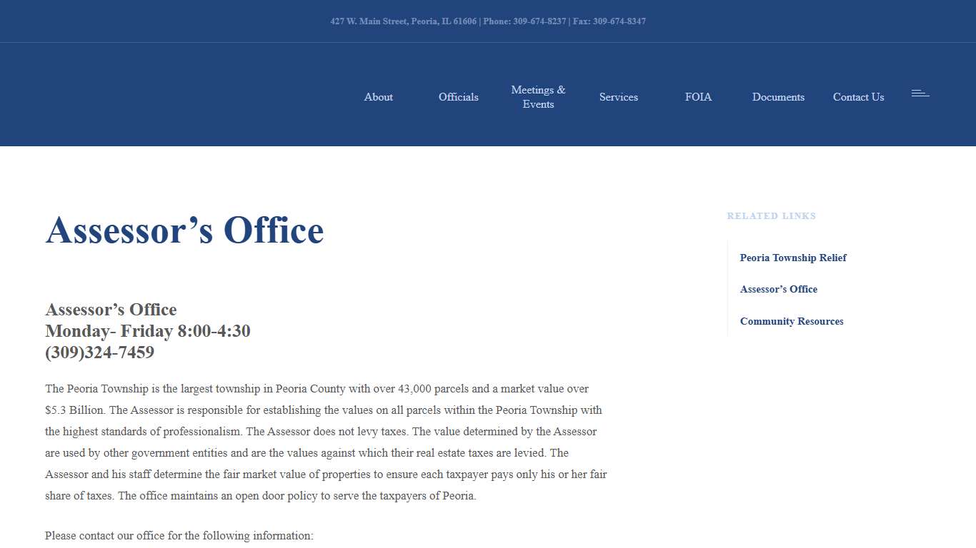 Assessor’s Office – City of Peoria Township